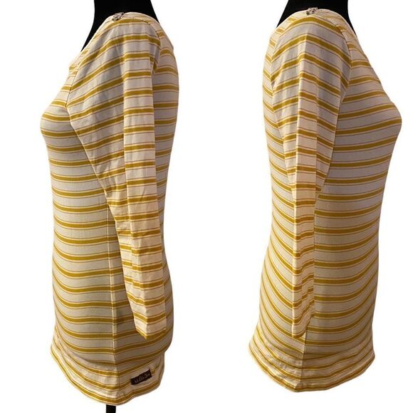 Matilda Jane Sunny Boat Golden Yellow and White Striped Tee - Picture 3 of 12